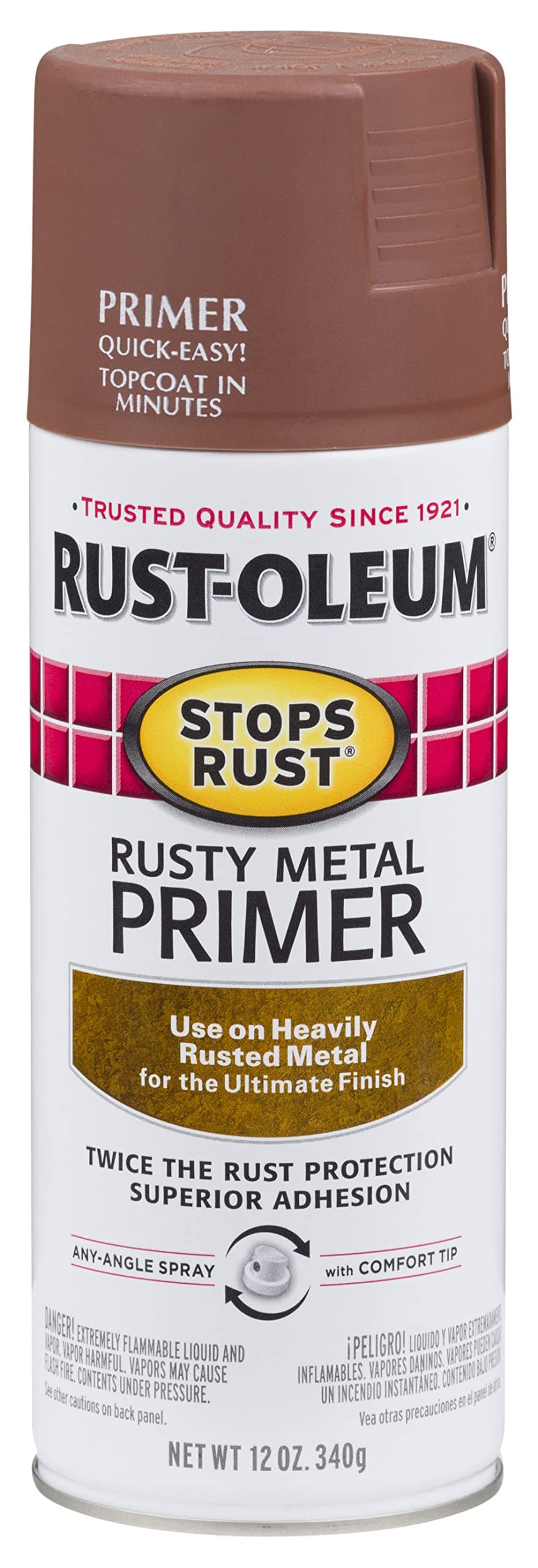 7769830 Stops Rust Rusty Metal primer Spray, 12 oz, Flat Brown