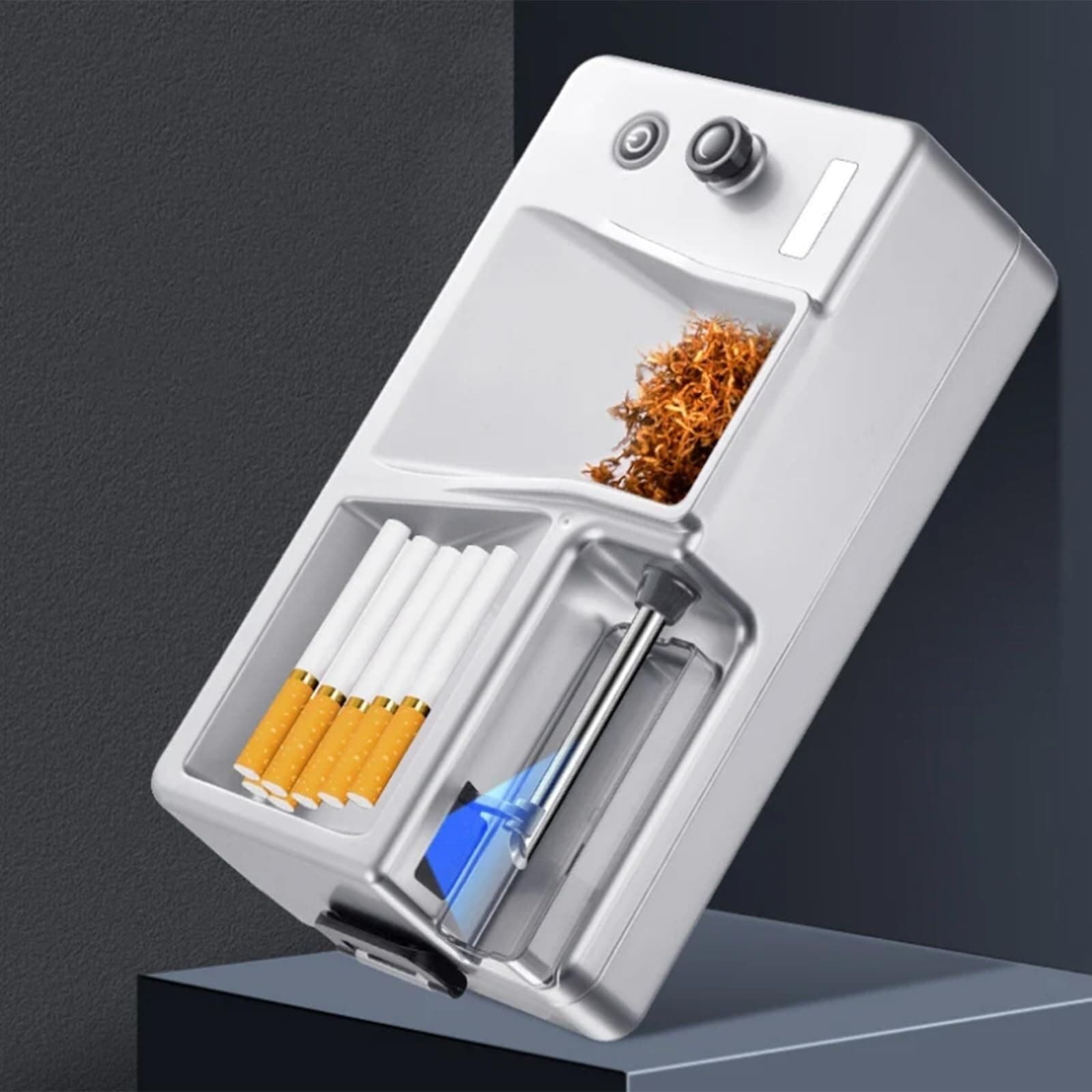 DIY Cigarette Rolling Tool, 6.5/8MM Electric Cigarette Rolling Machine with 3000mAh Battery, Easy Storage Design, Automatic Filling & Power Off, Smoking Accessories