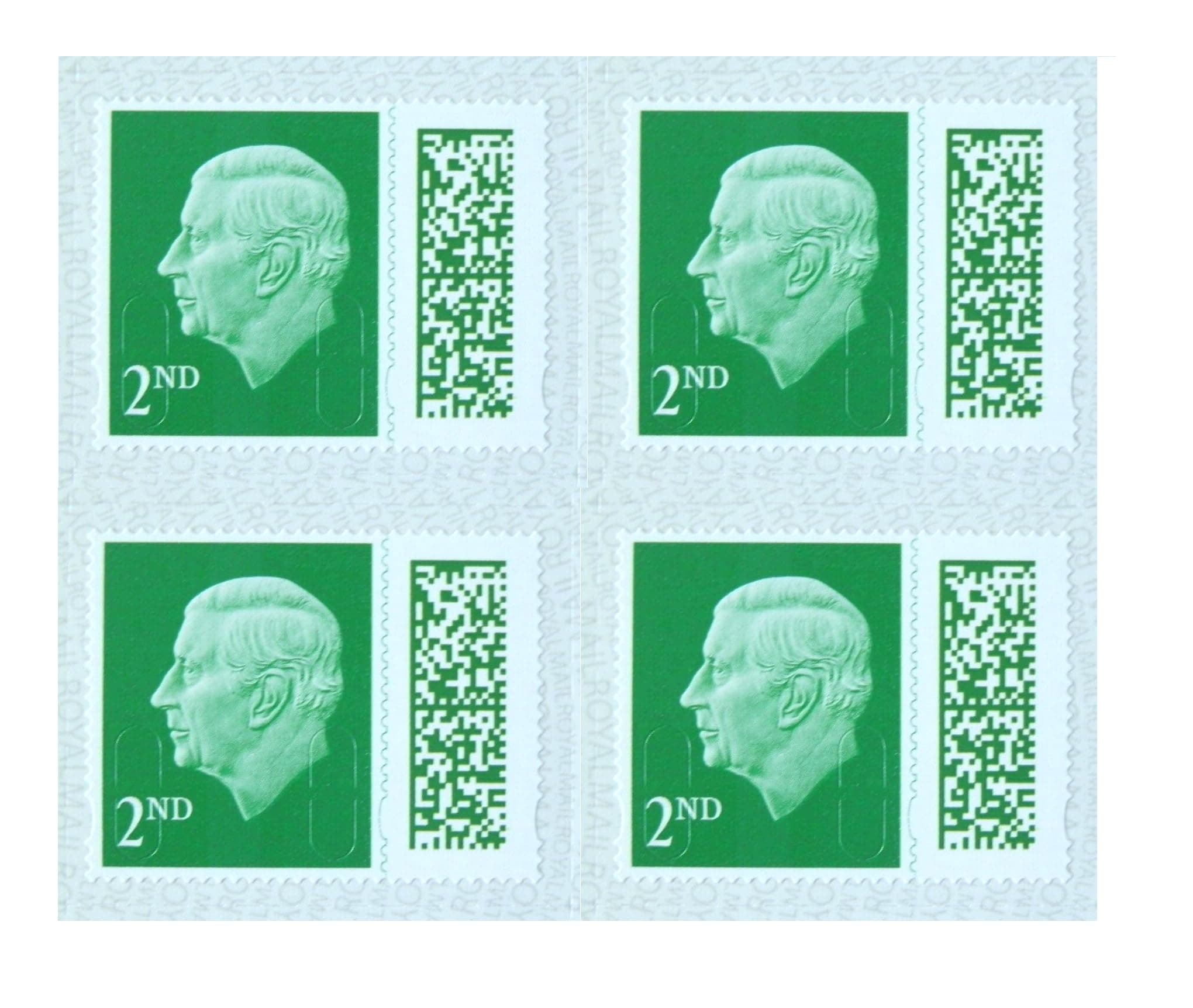 4Reign 2nd Class Self-Adhesive Barcoded Royal Mail Stamps - 4-Pack Standard UK Letter Postage