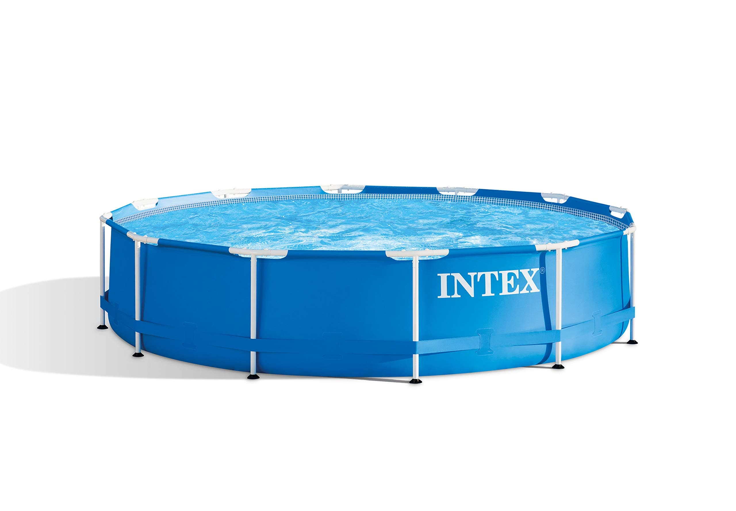 INTEX Metal Frame 12 ft x 30 in Above Ground Pool Set, Round Swimming Pool with Steel Frame, 530 GPH Cartridge Filter Pump, and Type A Filter Cartridge