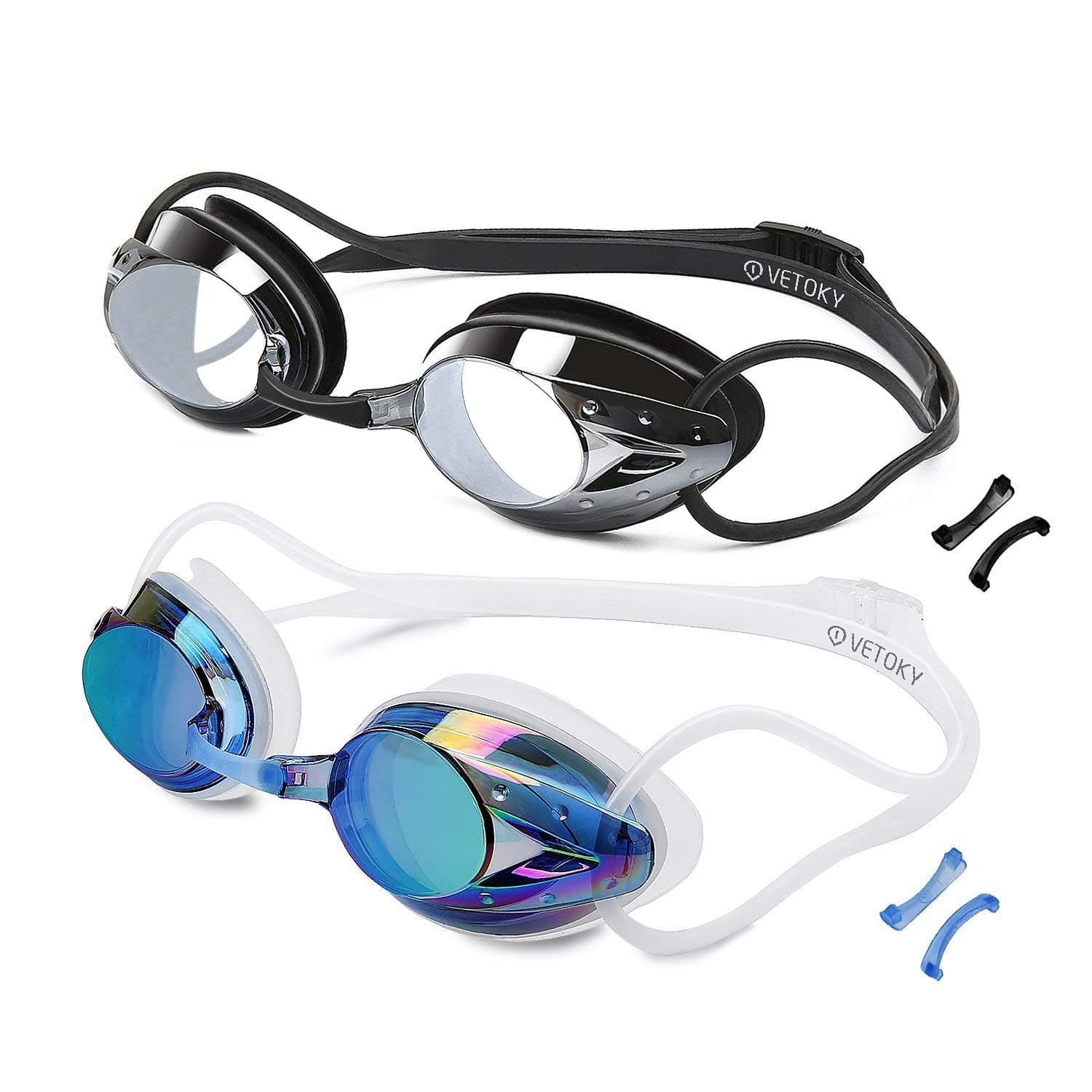 Swim Goggles, Anti Fog Swimming Goggles UV Protection Mirrored & Clear