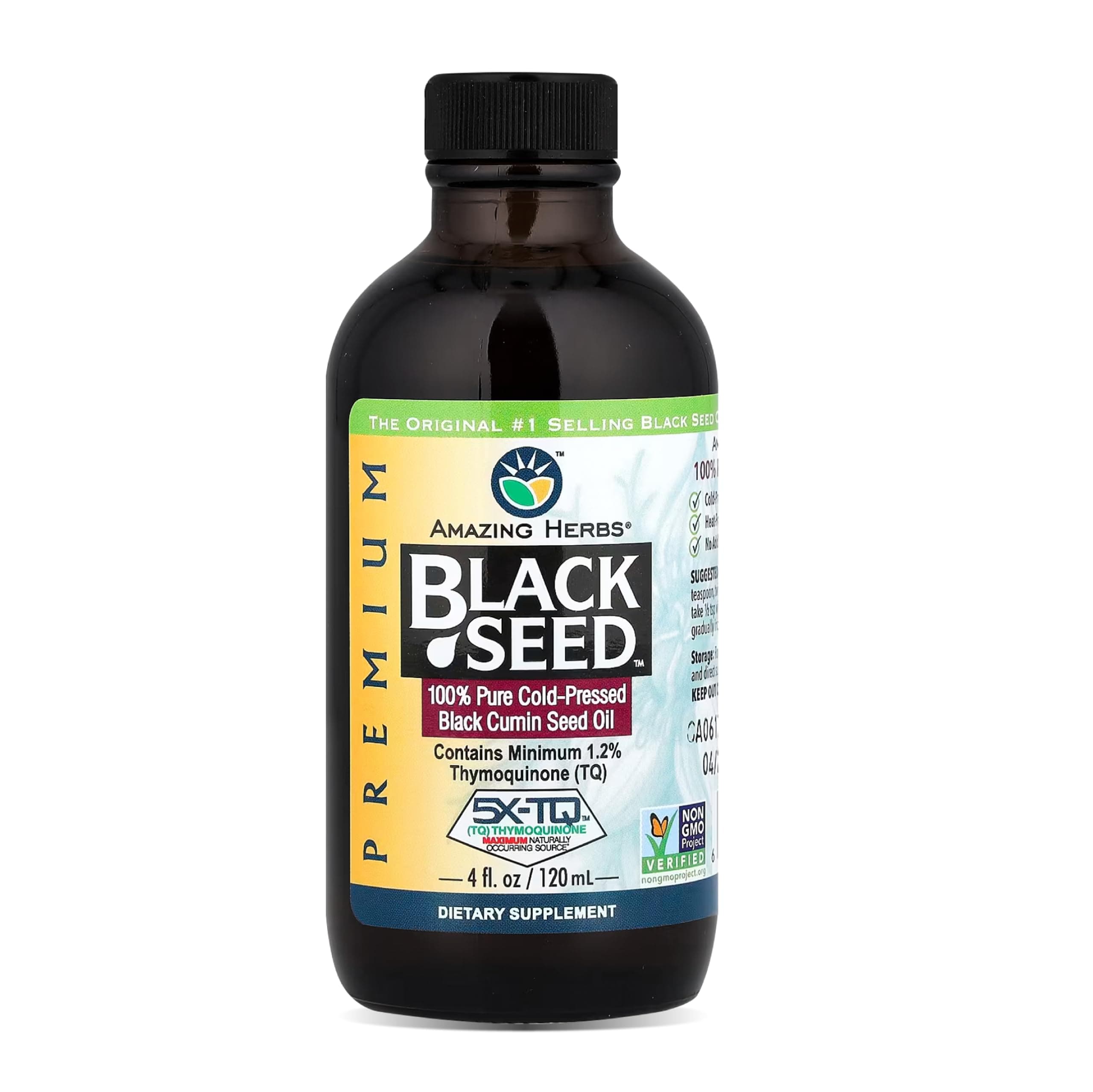 Amazing Herbs, Black Seed, 100% Pure Cold-Pressed Black Cumin Seed Oil, 4 fl oz (120 ml)