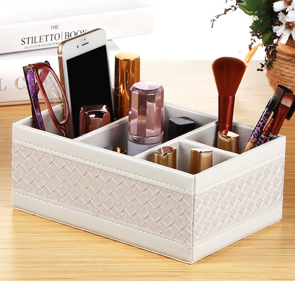 Makeup organizers Table tv remote control storage box Cosmetic storage box-P