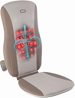 Shiatsu Back Massage Cushion with Adjustable Speeds and Comforting Heat Fits Most Chairs, Brown, 1 Count