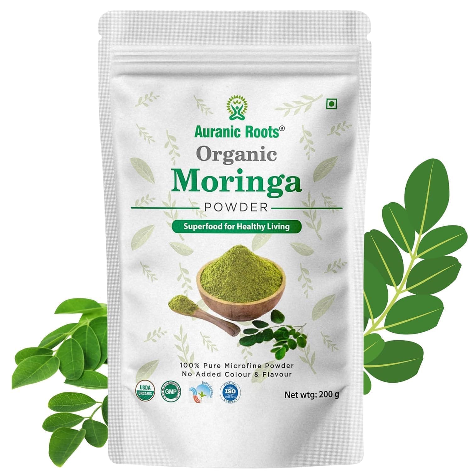 Organic Moringa Powder | 𝗧𝗛𝗘 𝗠𝗜𝗥𝗔𝗖𝗟𝗘 𝗧𝗥𝗘𝗘 𝗦𝗨𝗣𝗘𝗥𝗙𝗢𝗢𝗗 | 𝗥𝗜𝗖𝗛 𝗜𝗡 𝗣𝗥𝗢𝗧𝗘𝗜𝗡, 𝗖𝗔𝗟𝗖𝗜𝗨𝗠 & 𝗜𝗥𝗢𝗡 | Natural Energy, Immunity & Detox Support | USDA Organic Certified | 200g