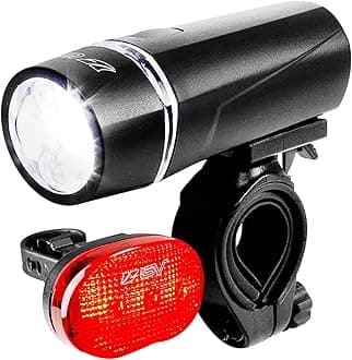 Bicycle Light Set Super Bright 5 LED Headlight, 3 LED Taillight, Quick-Release
