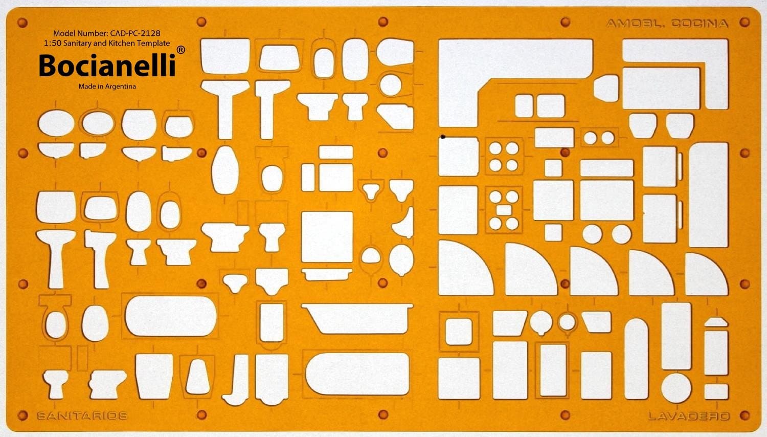 Metric 1:50 Scale Architect Kitchen and Sanitary Layout Architectural Symbols Drawing Template Stencil