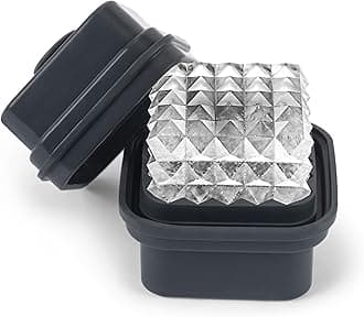 W&P Design Prism Single Ice Mold, Perfect Etched Large Cube, Slow Melting for Whiskey and Cocktails, Food Grade Premium Silicone, Dishwasher Safe, BPA Free (WP-ICE-CUB-CH)