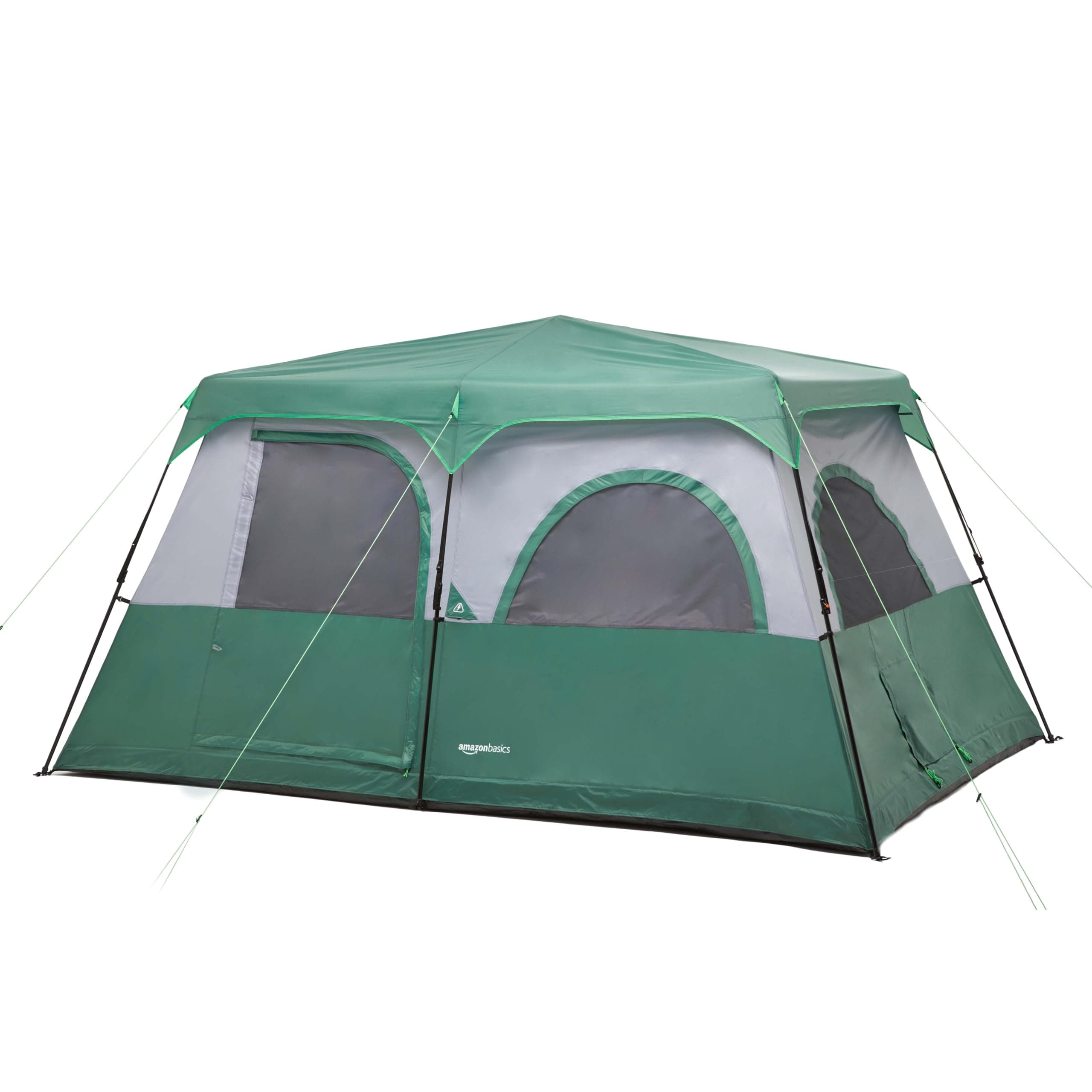 - Amazon Basics Instant Camping Tent with Rainfly, Weather-Resistant, Quick Setup