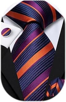 Dubulle Mens Paisely Silk Tie for Men Necktie and Pocket Square Set