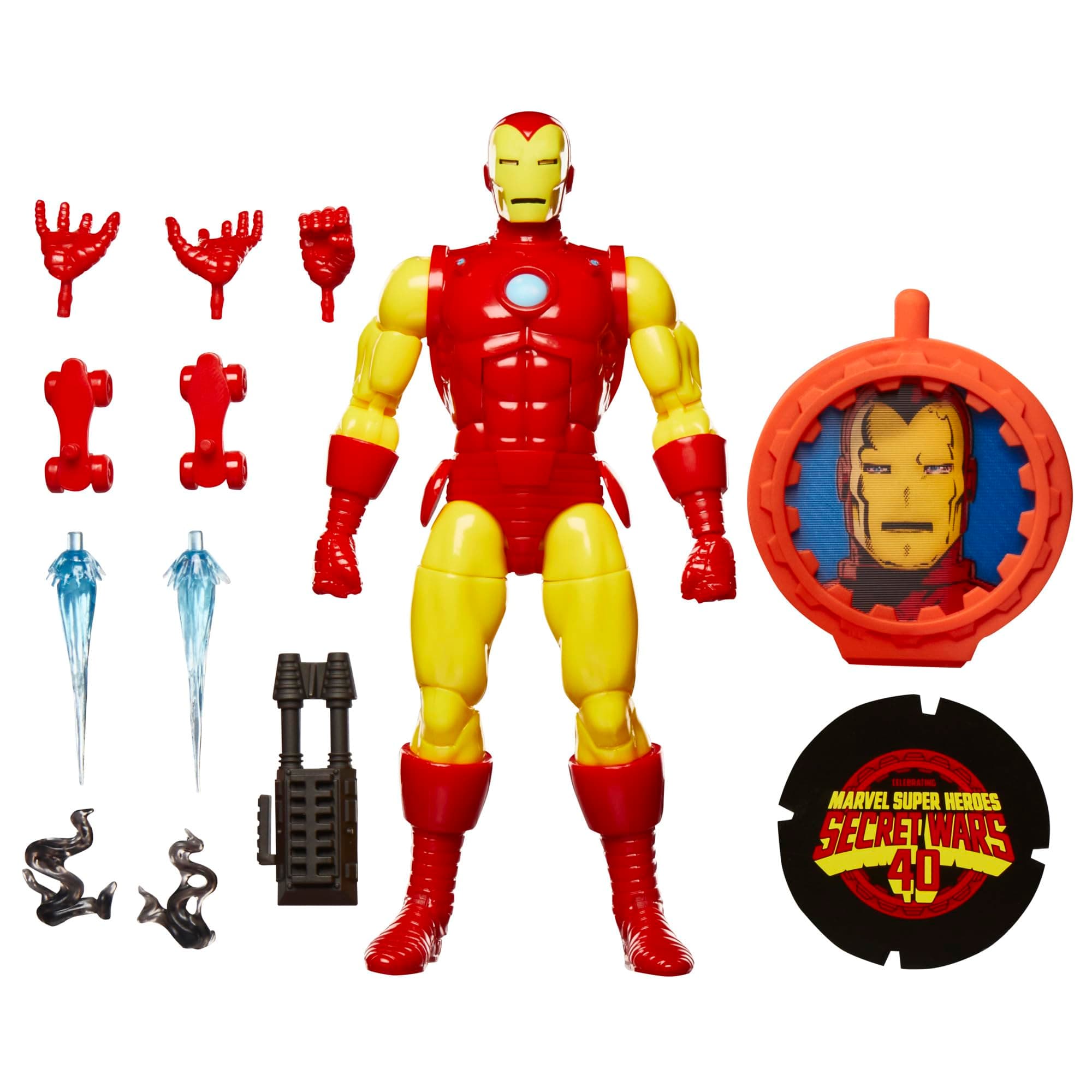 Marvel Legends Series Iron Man, Avengers Retro Marvel Comics Secret Wars Collectible 6 Inch Action Figure, Red and Gold
