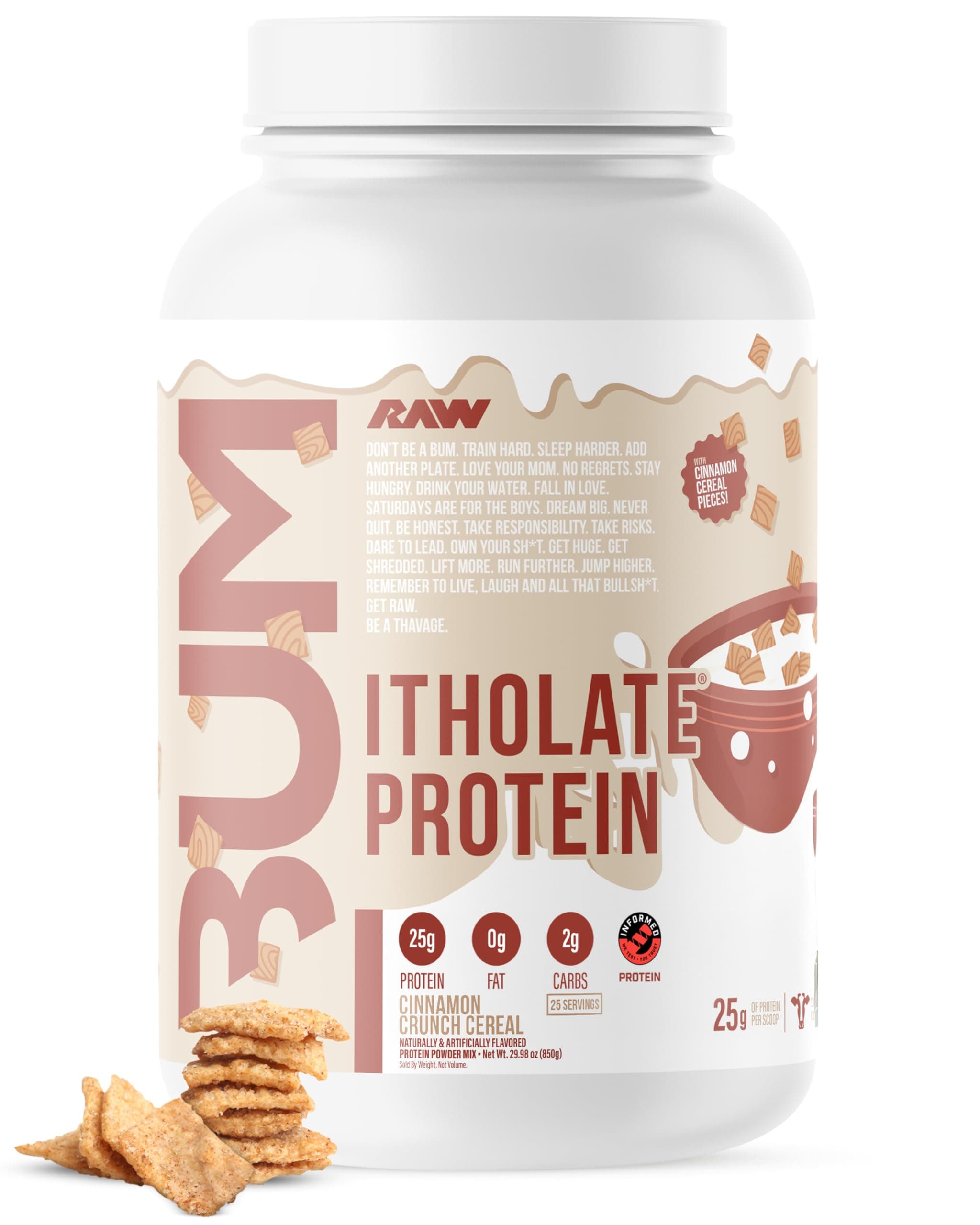 Whey Isolate Protein, (CBUM Itholate Protein) - 100% Grass-Fed Sports Nutrition Powder for Muscle Growth & Recovery - Low-Fat, Low Carb, Naturally Flavored - 25 Servings (Cinnamon Crunch Cereal)
