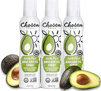100% Pure Avocado Oil Spray, Keto Diet Friendly, Kosher Cooking Spray for Baking, High-Heat Cooking and Frying (6 oz, 3 Pack)