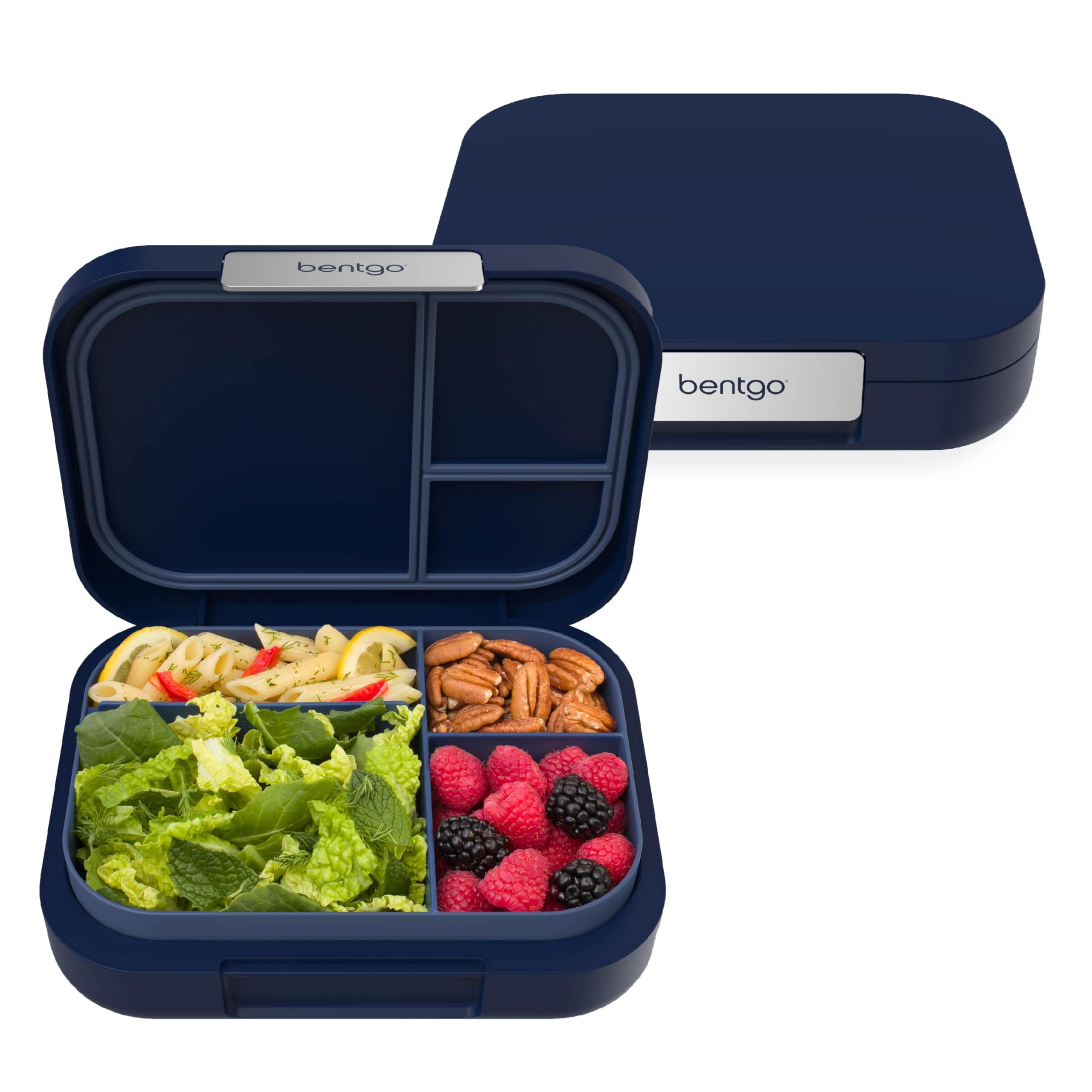 Modern - Versatile 4-Compartment Bento-Style Lunch Box for Adults and Teens, Leak-Resistant, Ideal for On-the-Go Balanced Eating - BPA-Free, Matte Finish and Ergonomic Design (Navy)