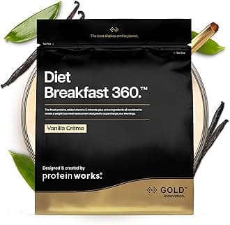 Protein Works | Diet Breakfast 360 - GOLD Innovation, On-the-Go Healthy Weight Loss Meal Replacement Shake, Added Caffeine, Low Sugar, Vanilla Crème, 18 Servings, 1kg