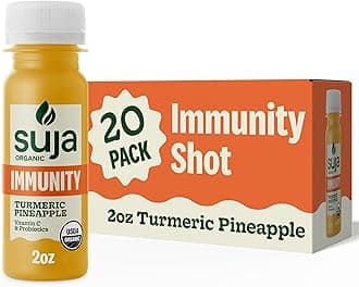 Suja Organic Immunity Defense Shot (20 Pack) with Turmeric and Ginger | Immunity Boost & Support | Functional Shots | Cold-Pressed Juice with Live Probiotics | Plant-Based & Gluten-Free (20 Pack)