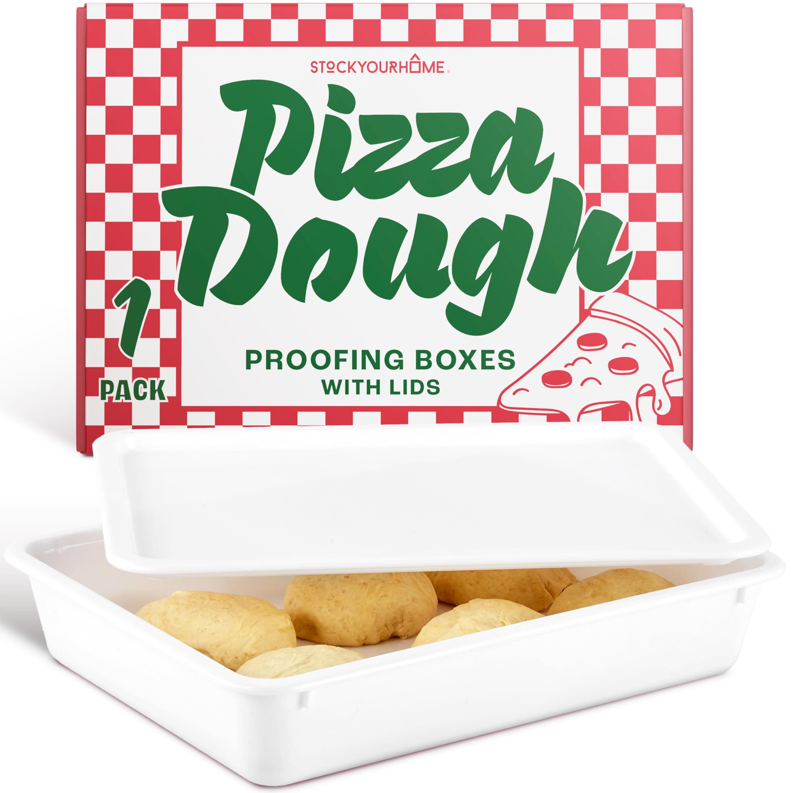 Stock Your Home Pizza Dough Proofing Container with Lid (1 Pack), Homemade Bread Dough Proofing Box