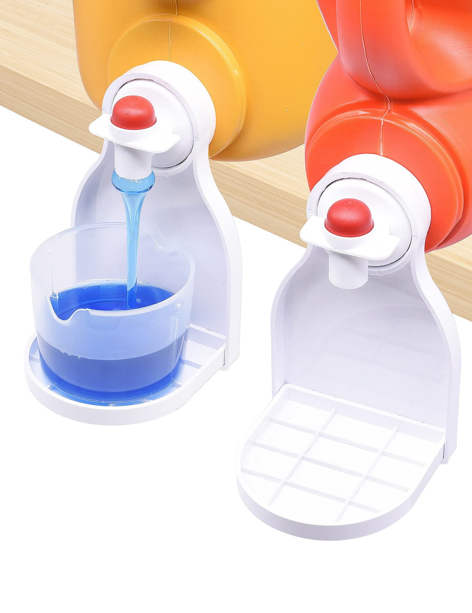 KTCEFE Laundry Detergent Cup Holder, Detergent Drip Catcher, Fabric Softener Liquid Tray Dispenser Organizer Drip Catcher, Laundry Accessories, Keep Laundry Room Tidy (2 Pack)