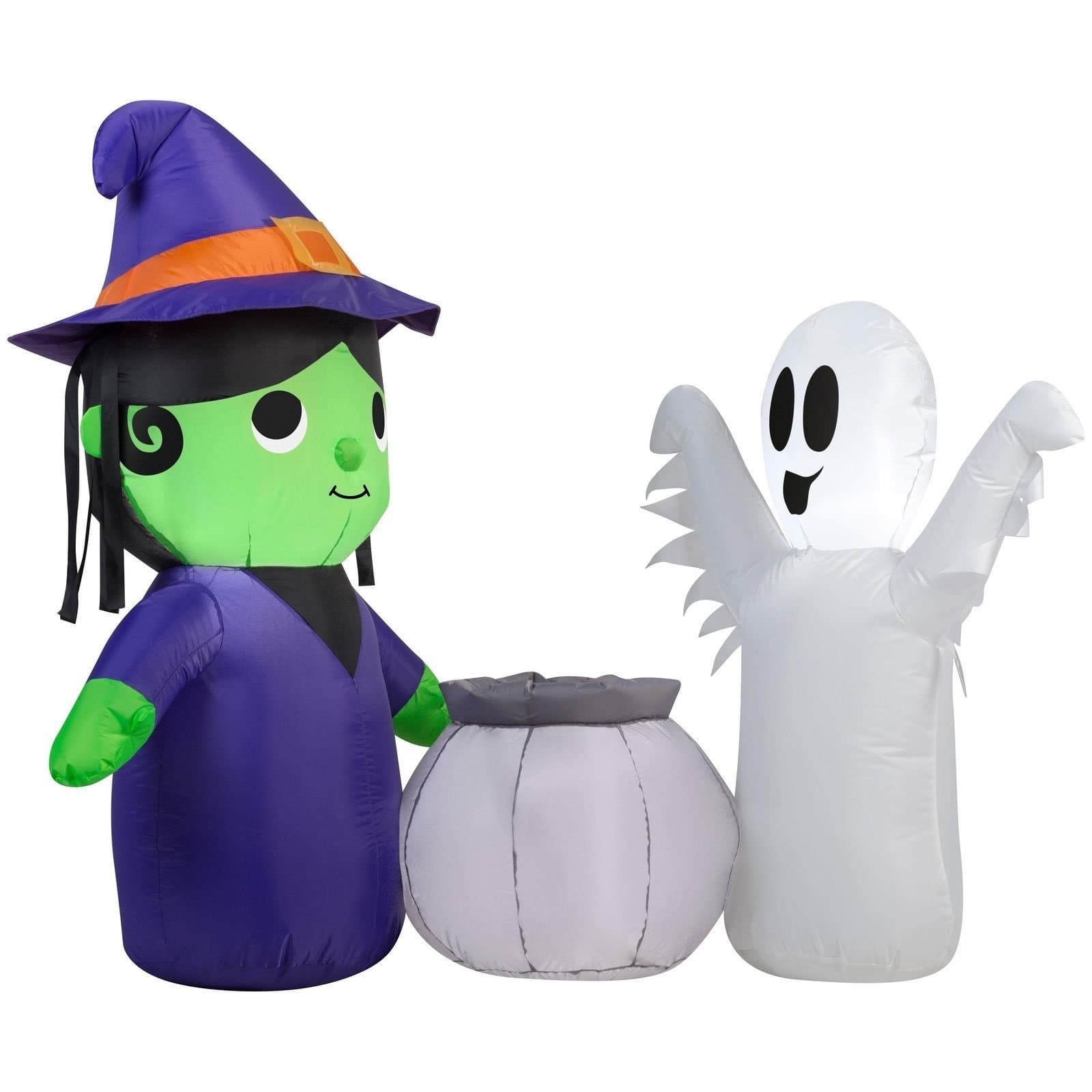 Halloween Inflatable 5' Witch & Ghost w/Cauldron by Gemmy