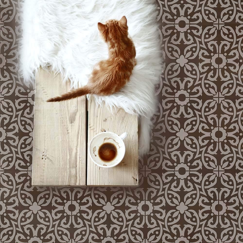 Elegant Tile Stencil - Tile Stencils for Painting Tile Floor - Reusable Tile Stencils for Linoleum and Cement Floors - Paint Your Old Tile and Save - Stencils for Painting Floors (Large 12"x12")