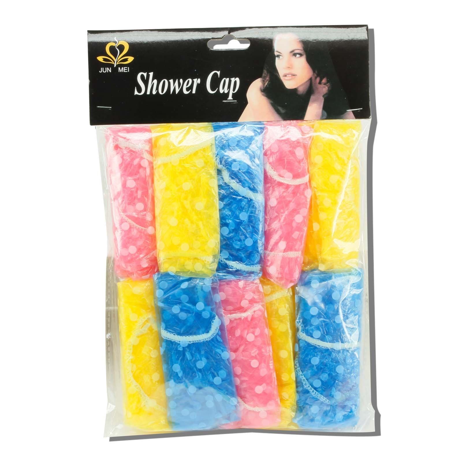 Junmei 10-pack Resuable Disposable Elastic Shower Caps - One-Size-Fits-All - Stretches to 15"