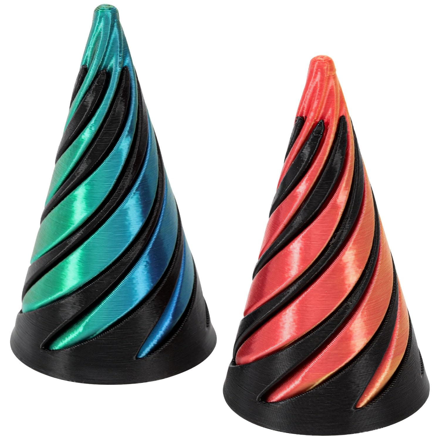 2Pack Impossible Cone, Pyramid Spiral Cone Fidget Toy, 3D Printed Pass Through Fidgets Toy, Desktop Mini Vortex Cones Sculpture (Set 2)