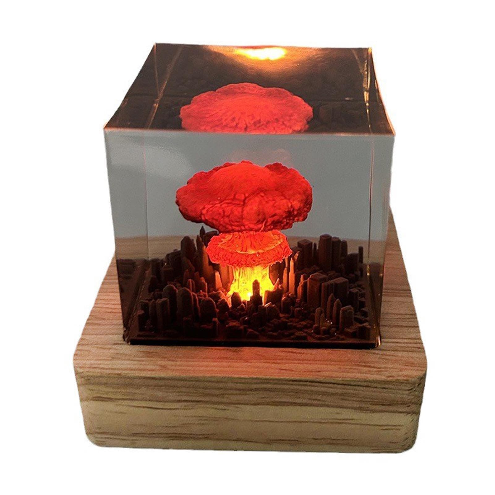 Nuclear Blast Lamp | Atomic Blast Lamp - Resin Mushroom Cloud 3D Night Light, Atomic Model Atmosphere Lamp, Nuclear Mushroom Cloud Shape Rechargeable Night Light