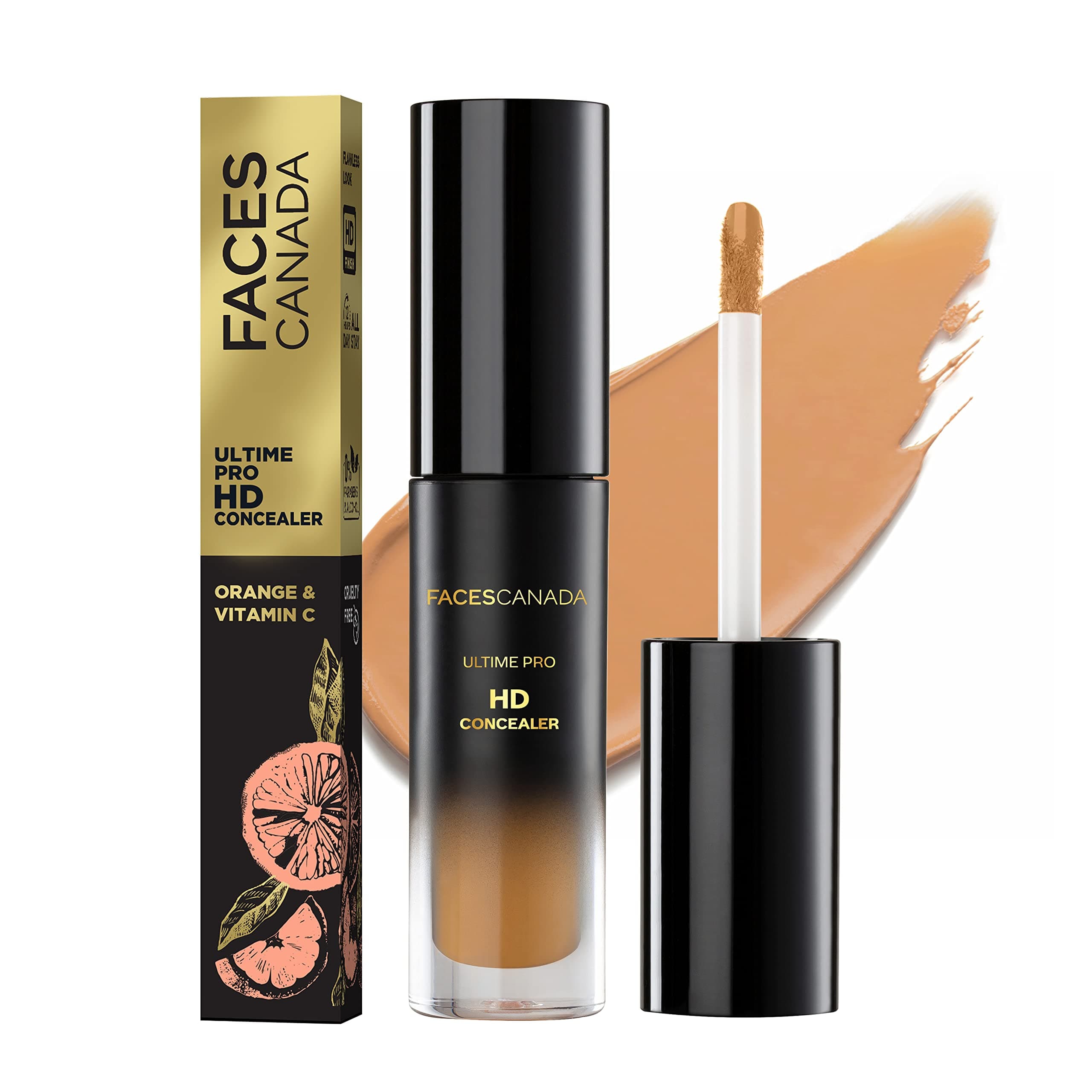 Ultime Pro HD Medium Coverage All Skin Type Liquid Concealer - Toffee Love 04, 3.8ml | Natural Matte Finish | 12HR Long Stay | Blemishes | Blends Easily | Orange & Vitamin C Enriched