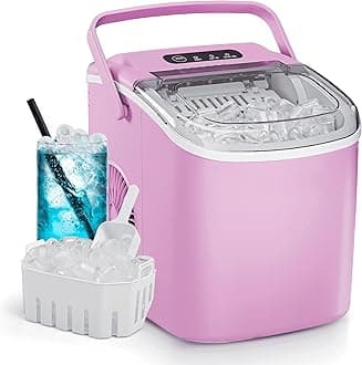 22 lbs/24H Countertop Ice Maker Machine,One-Button Operation,9 Bullet-Shaped Ice in 6 Min, Auto-Cleaning