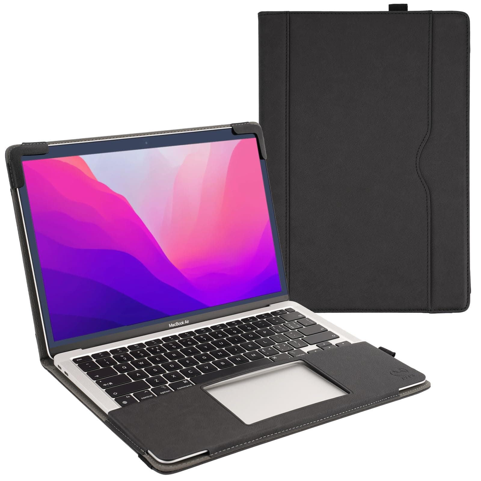 TYTX Compatible with MacBook Pro Case 13 Inch, PU Leather MacBook Case fits for Model M2, 2024, 2023, 2022-2016 A2338 M1 A2251 A2289 A2159 A1989 A1708 A1706, with Paper Pocket and Pen Holder, Black