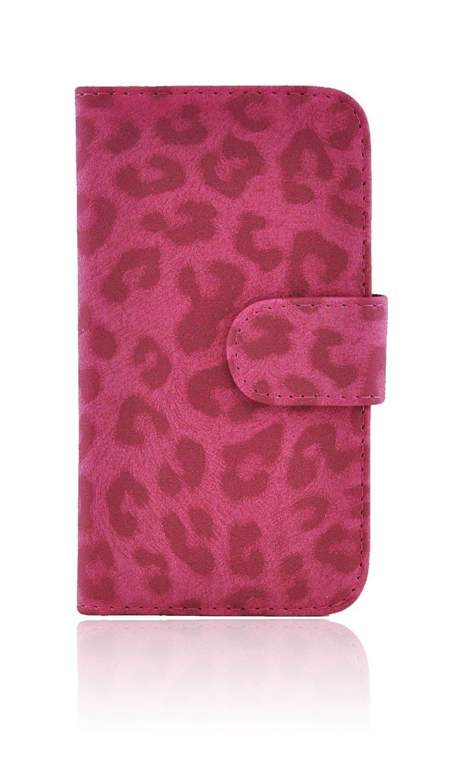 My8 Hot Pink Leopard Skin Pattern Design Flip Leather Wallet Case with Stand Cover for Samsung Galaxy S4 IV i9500