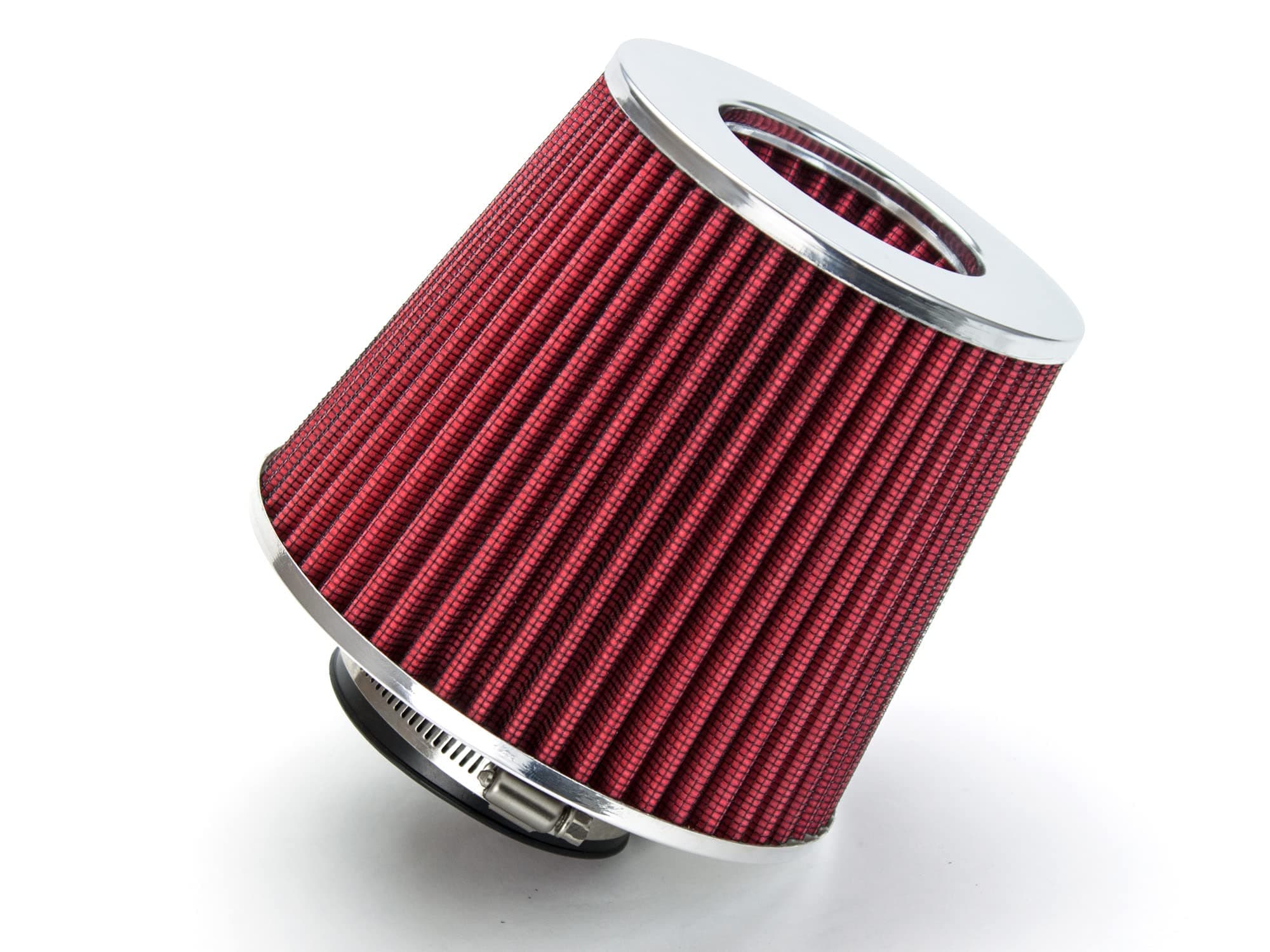 Rtunes Racing RED 3" 76 mm Inlet Cold Air Intake Cone Replacement Performance Washable Clamp-On Dry Air Filter