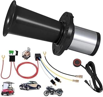 Ooga Horn 12V Kit, Antique Classic Car Hot Rod Aooga Ahooga Horn with Wire and Button, Banhao OOGA Vintage Old Style School Horns for Truck Golf Cart
