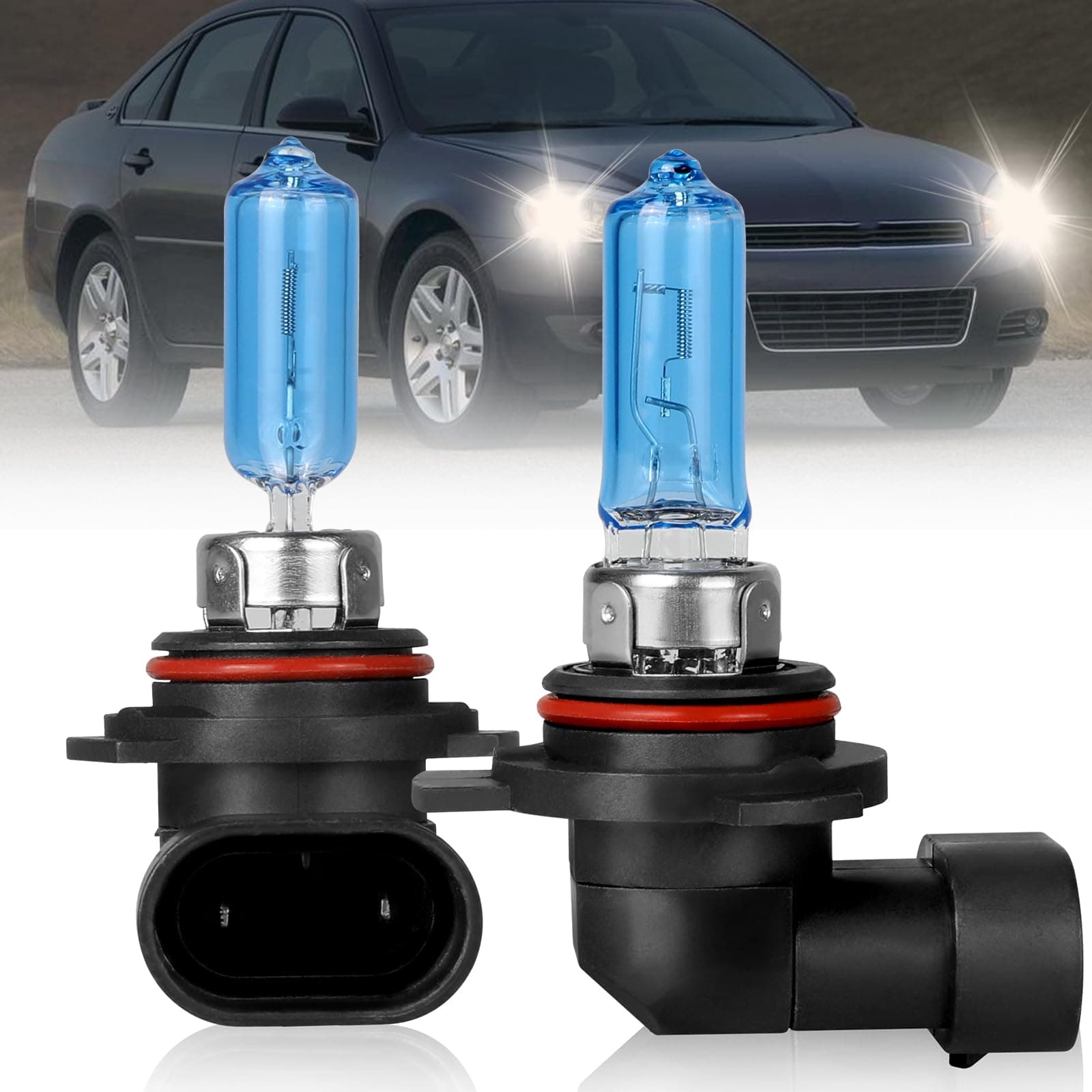 9012 High Performance Headlight Bulbs Fit For Chevy Impala 2014-2015 Halogen Bulbs, 9012 HIR2 High Low Beam Light Bulbs Super Bright 5000K Front Light Car Replacement Bulb, 2PCS