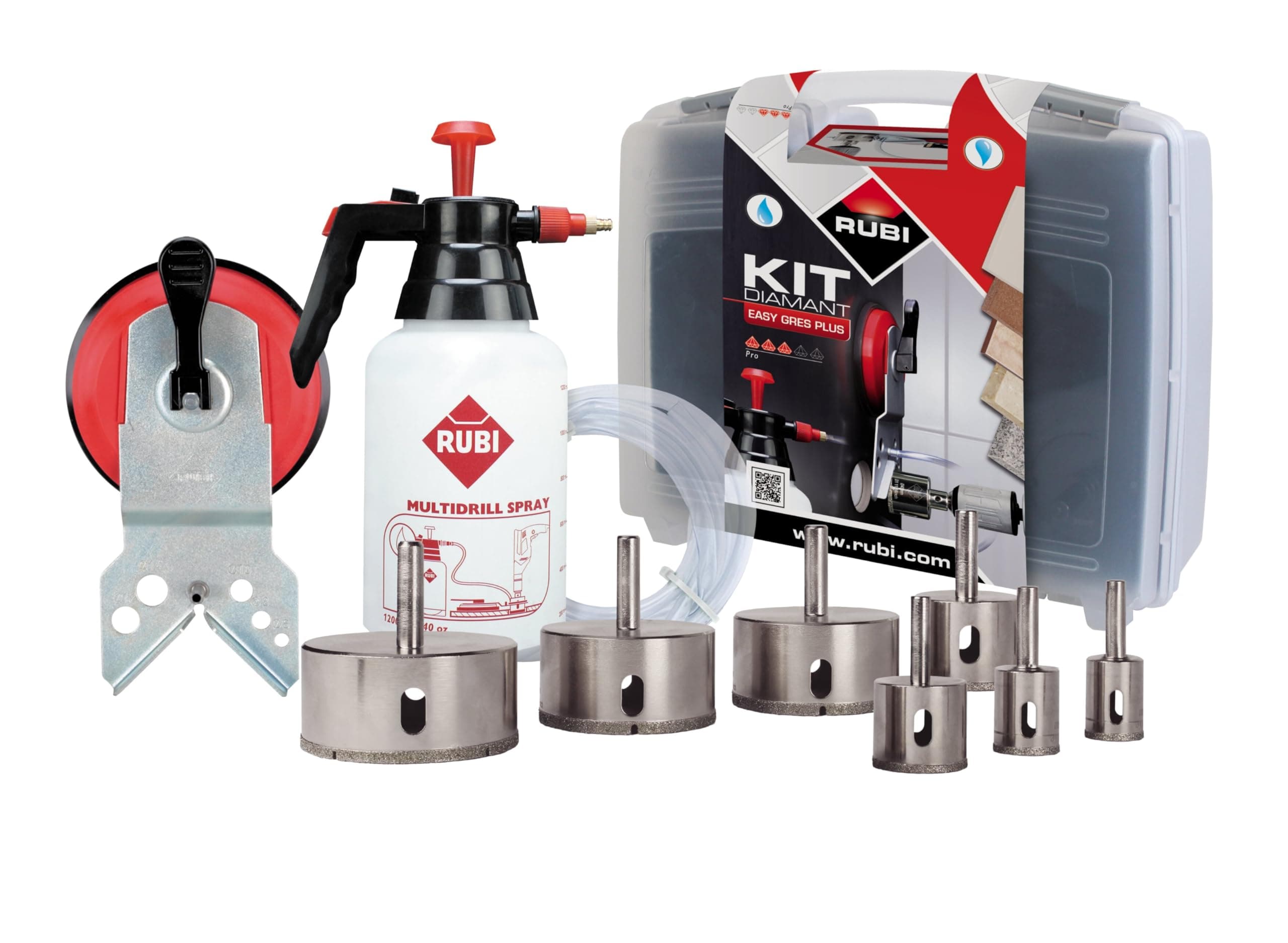 RUBI 50937 Wet Easy Gres Diamond Drill Bits and Accessories (Set of 7)