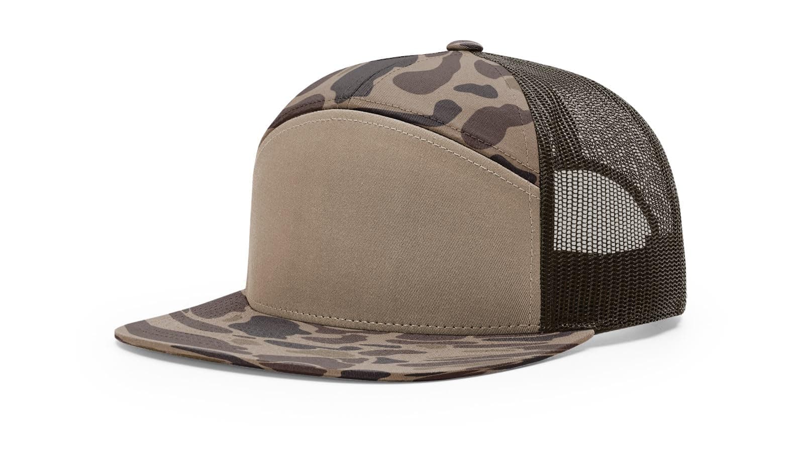Richardson 168 168P Hat 7-Panel Trucker Cap Hi-Pro Snapback Cap Camo Hat Adjustable Baseball Hat Blank Hat Bulk Hats