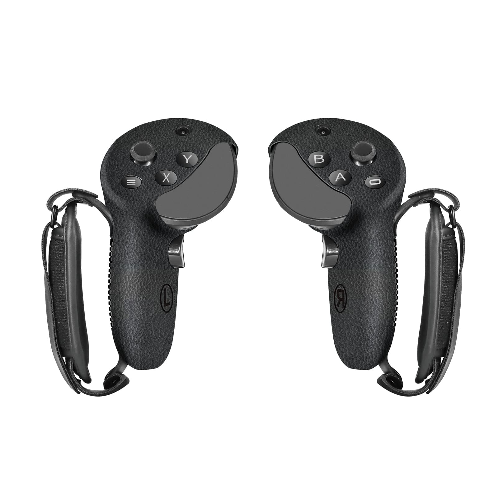 Globular Cluster Silicone Grips for Meta Quest Pro Controllers - come with PU leather Cushion Pad - more comfortable (Black)