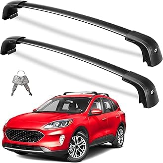 Roof Rack Cross Bars 220lbs Compatible with Ford Escape 2020 2021 2022 2023 2024 2025 2026, Heavy Duty Aluminum Lockable Roof Rails Crossbars Black Rooftop Cargo Carrier Luggage