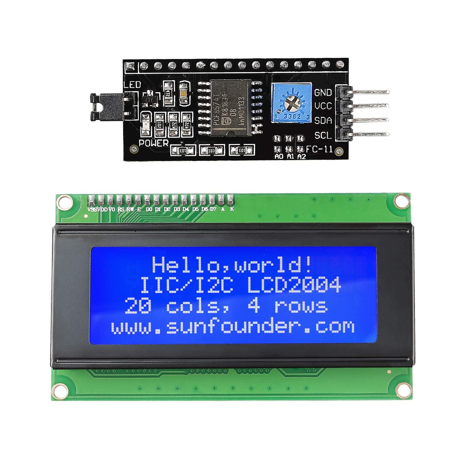 IIC I2C TWI Serial 2004 20x4 LCD Module Shield Compatible with Arduino R3 MEGA (IIC 2004)