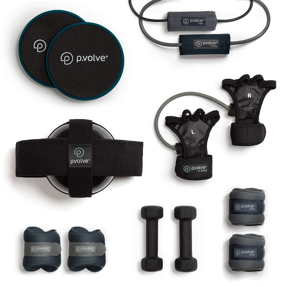 P.volve Ultimate Kit - Exercise Ball, Ankle Weights and Resistance Bands, Hand Weights for at Home Workouts