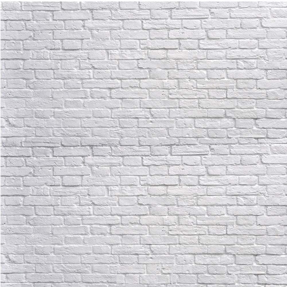 SJOLOON White Brick Wall Backdrop White Brick Photo Backdrop Thin Vinyl Photography Background Studio Prop 10931 (10x10FT)