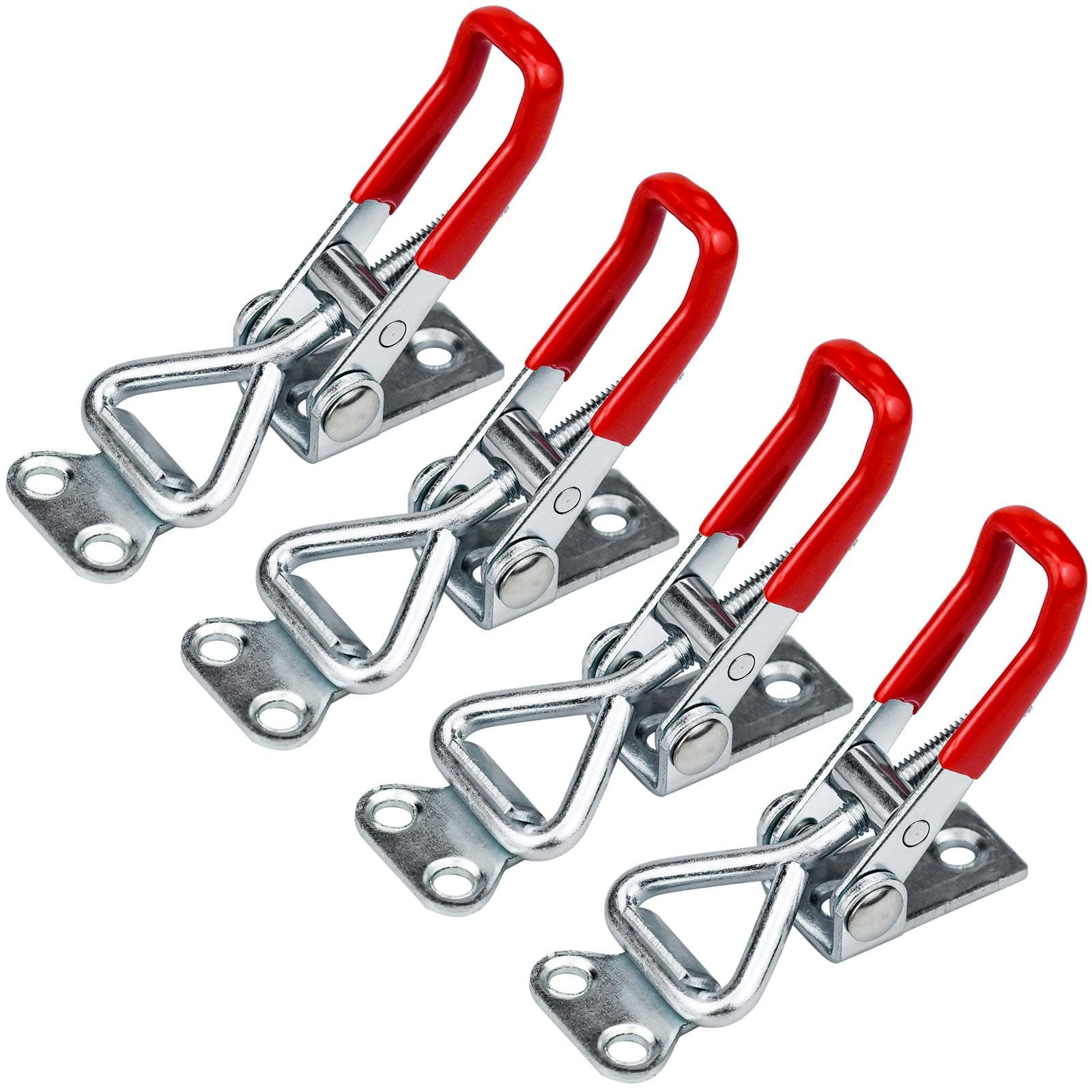 4 Pcs Adjustable Toggle Latch, 100KG Quick Release Toggle Catch Latch for Tool Boxes Trunk Cases - Galvanized Iron, Small Size