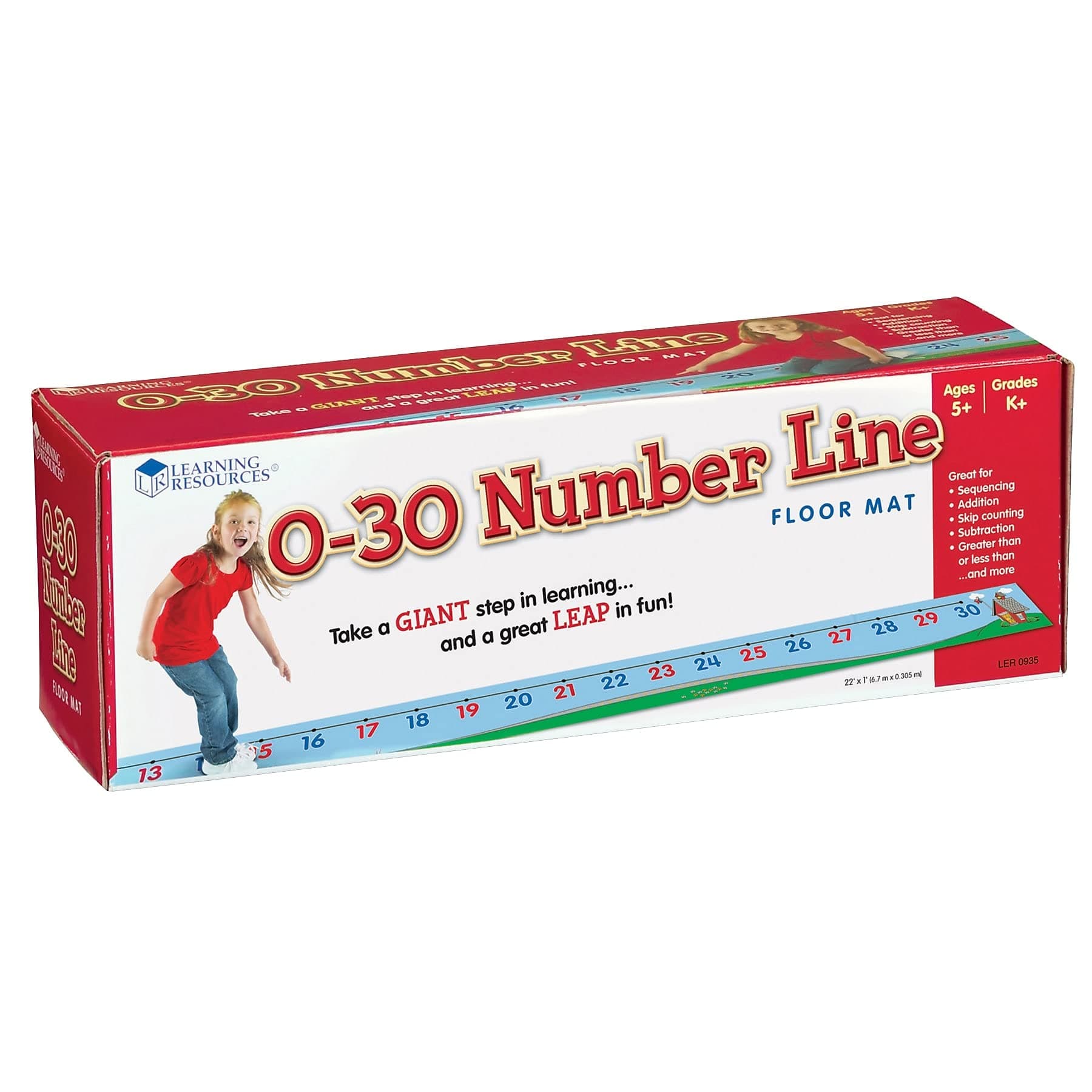 Learning Resources 0-30 Number Line Floor Mat, Blue