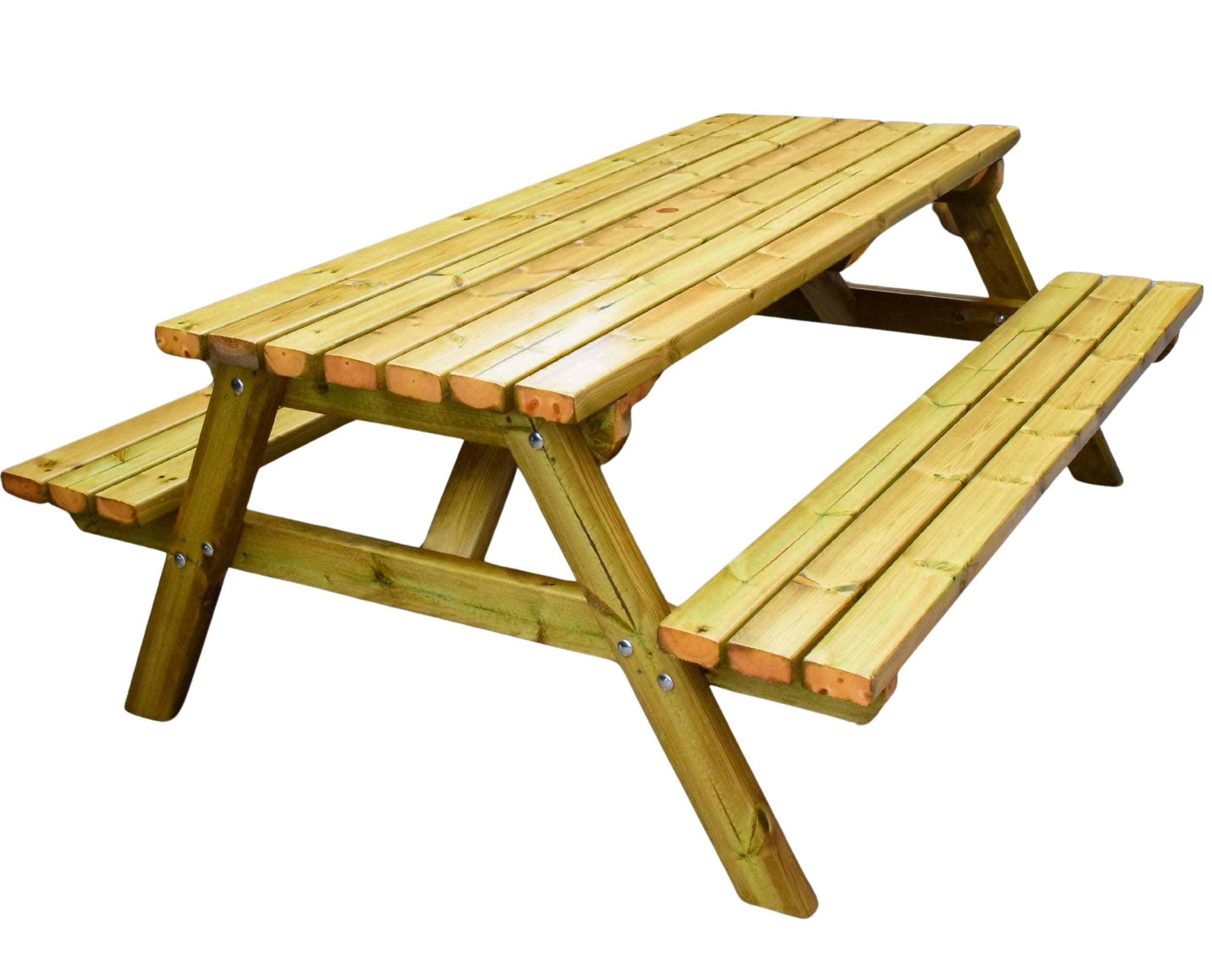 MG Timber Heavy Duty Premium, A-frame Picnic table, Bench. Made From Pressure Treated Swedish Redwood (SQ CORNERS, 4FT)