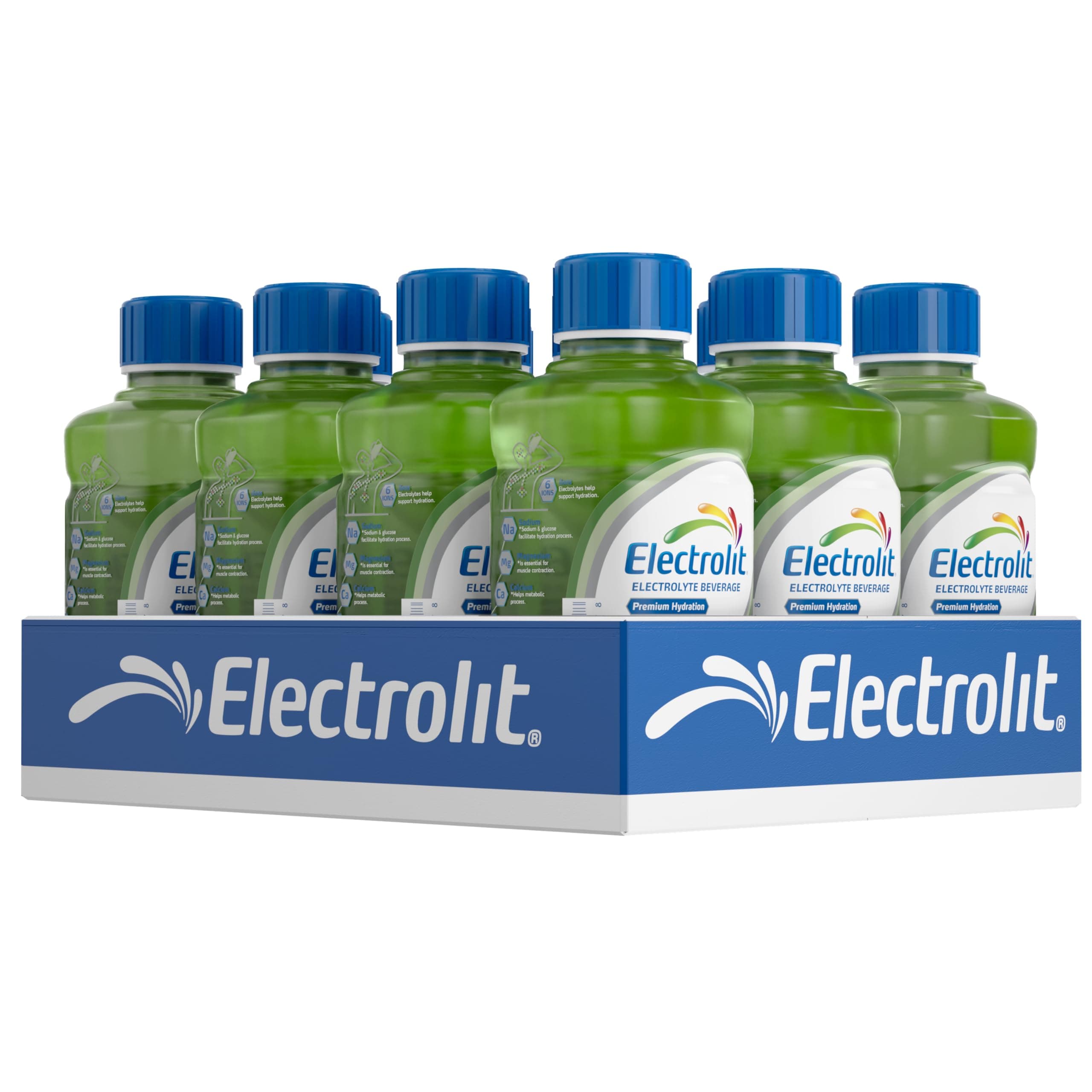 Electrolyte Beverage, Green Apple, 21 Fl Oz bottle (Pack of 12)