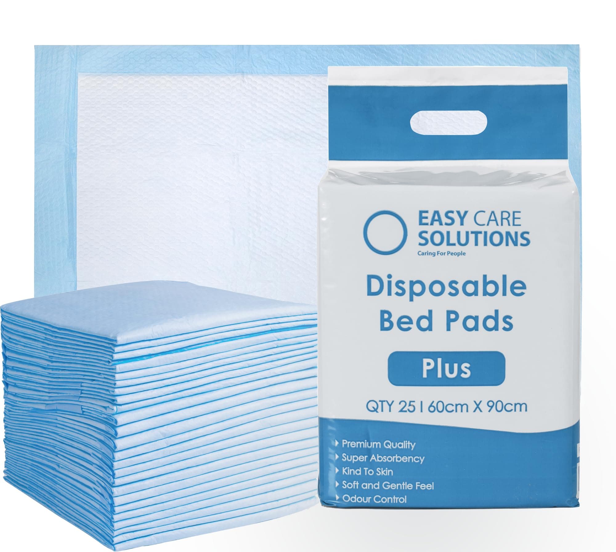 100 x Easy Care Solutions 60 x 90 cm Plus | Premium Disposable Incontinence Bed Pads | High Absorbency Underpads, Bed Mats, Mattress Protectors, Incontinence Pads | 4 Packs of 25