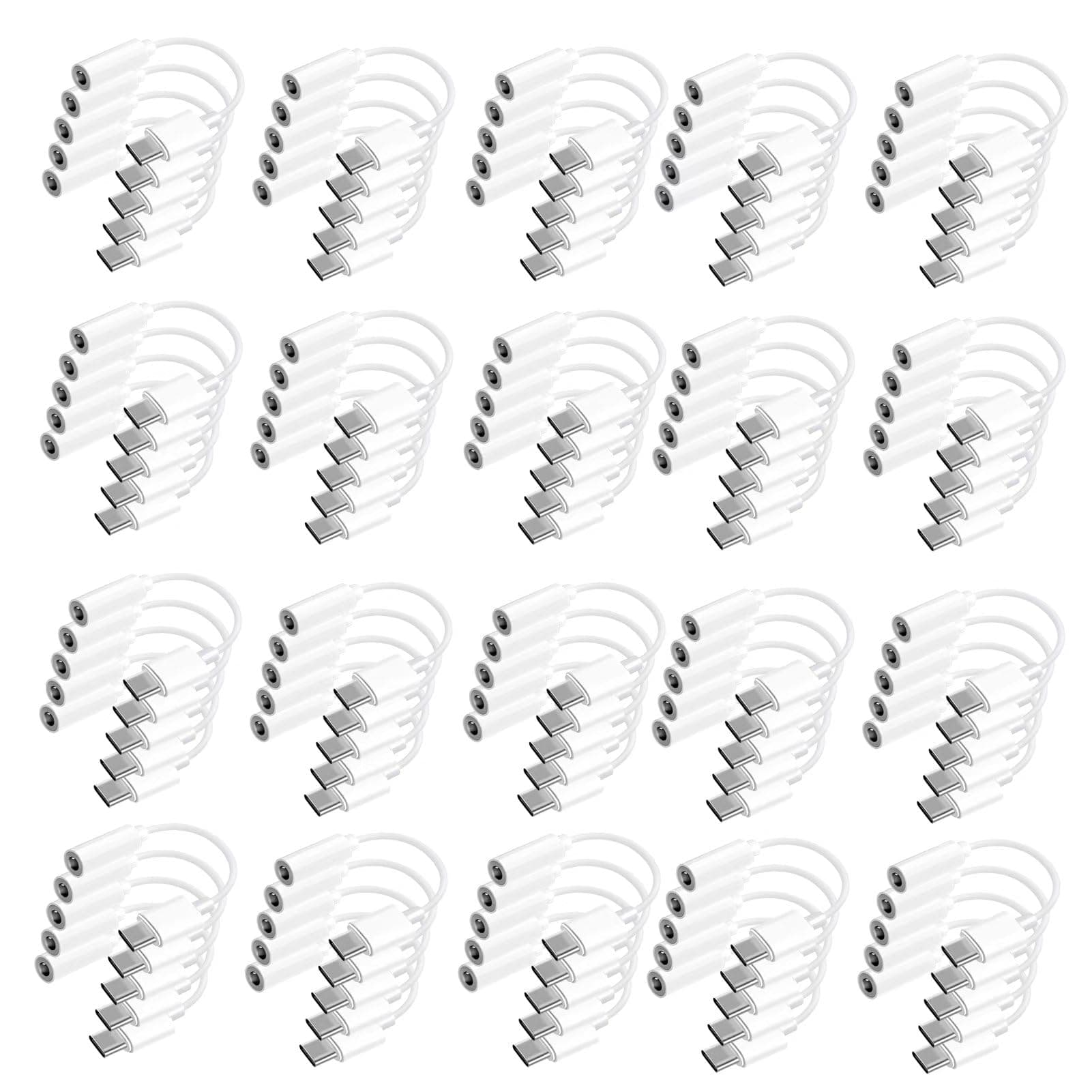USB C to 3.5mm Headphone Jack Adapter for iPhone17/ iPhone 16/16 Pro/15/15 Pro/Pro Max/Plus, Type C Aux Audio Dongle Cable Cord Compatible with iPad, Samsung Galaxy S23/S23/S22/S21, MacBook（100 Pack）