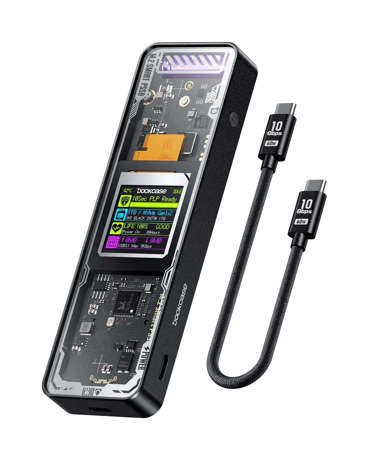 - Explorer Edition M.2 NVMe SSD Enclosure,Support 10s PLP Prevents Write Data Loss,USB 3.2 Gen 2 Type-C (10 Gbps), fits NVMe PCIe,Size 2230/2242/2260/2280,Support M-Key B+M Key UASP