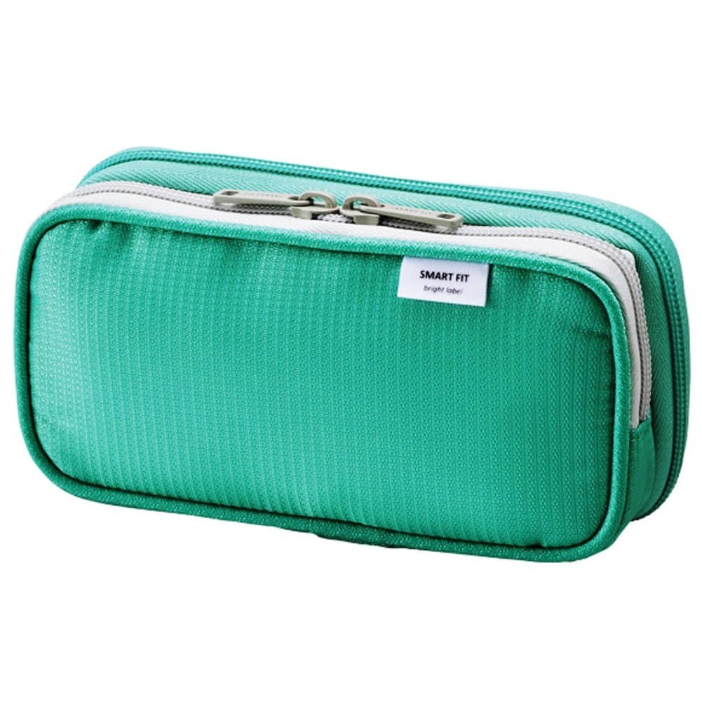 LIHITLAB Double Pen Case, 3.3 x 6.9, Green (A7660-7)