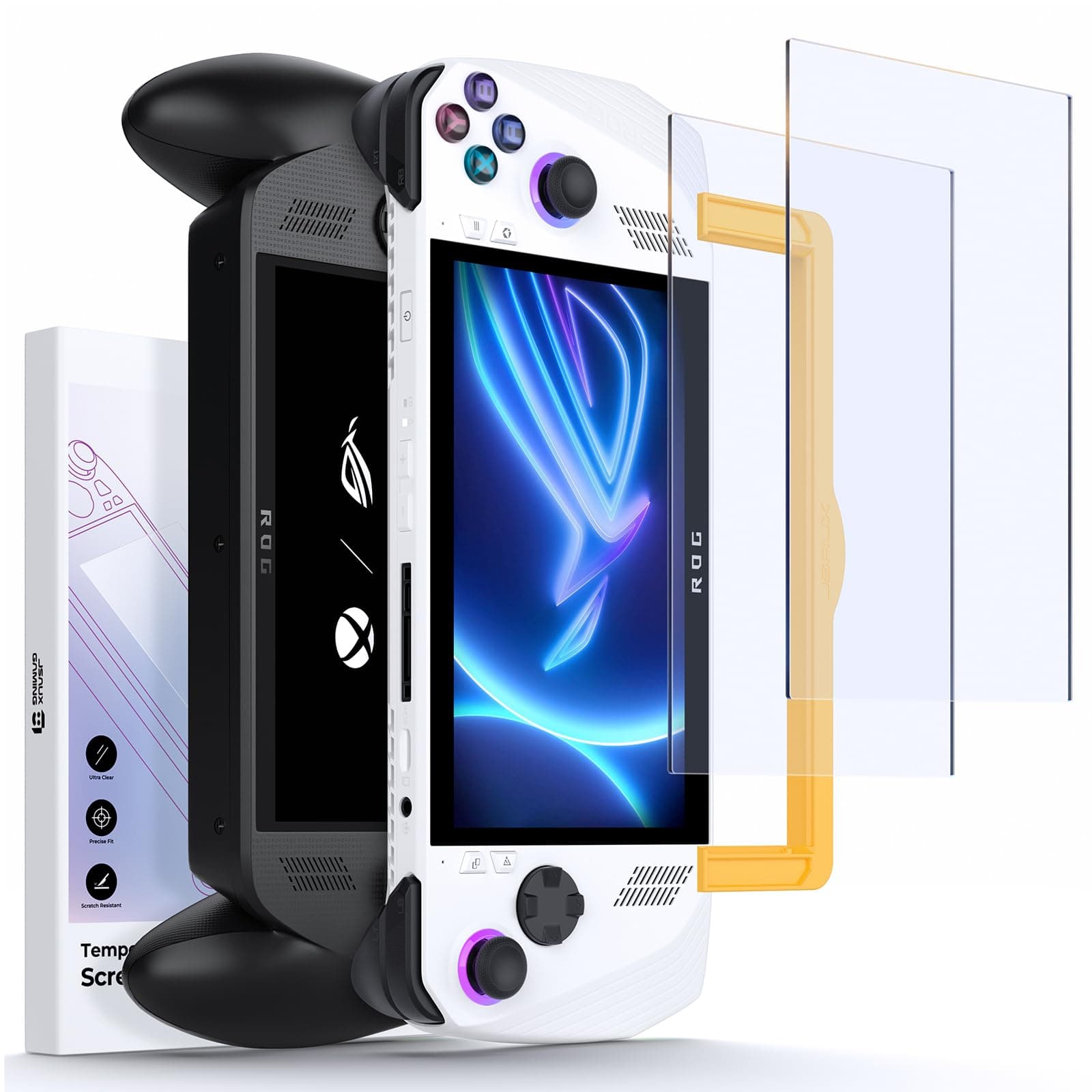 Anti-Glare Screen Protector for ROG Xbox Ally/ROG Xbox Ally X (2025) / ROG Ally 2-Pack, Matte 9H Hardness Tempered Glass with Guide Frame, 7" Anti-Scratch Screen Protector for ASUS ROG Ally X